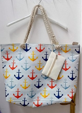 Bolso de playa tela anclas