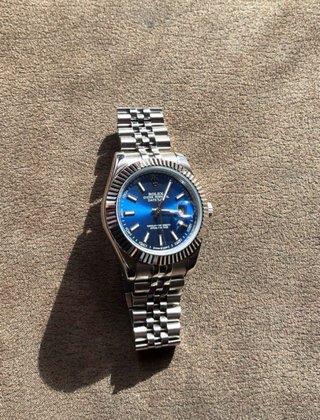 Reloj Rolex Datejust Azul y Plateado