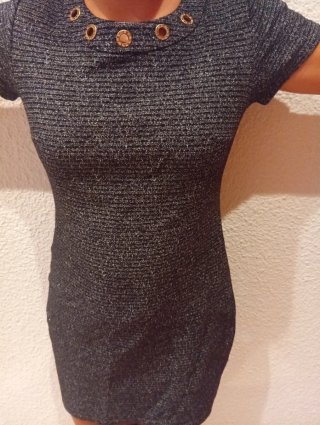 Vestido Guess Talla S Negro y Plateado