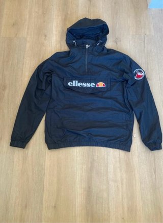 Anorak Ellesse Negro con Capucha Retro 90s