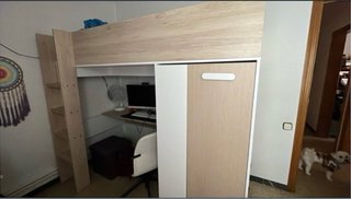 Conjunto Habitación Juvenil con Cama y Escritorio