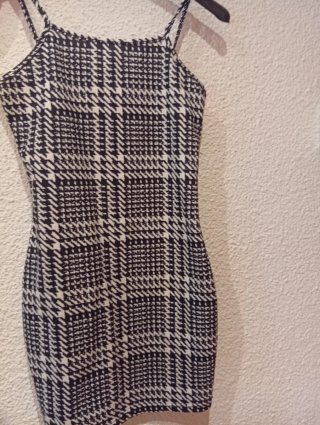 Vestido Shein Negro Blanco Talla XS