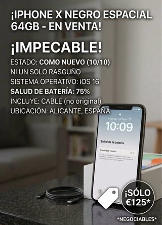 iPhone X Negro Espacial 64GB