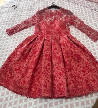 Vestido de Fiesta Rojo Coral