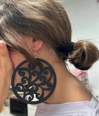 Pendientes Grandes Circulares Negros