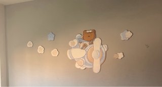 Decoración de Pared Infantil Avión y Oso