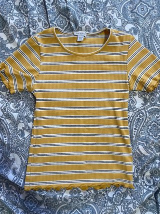 Camiseta de rayas amarilla Primark Talla S