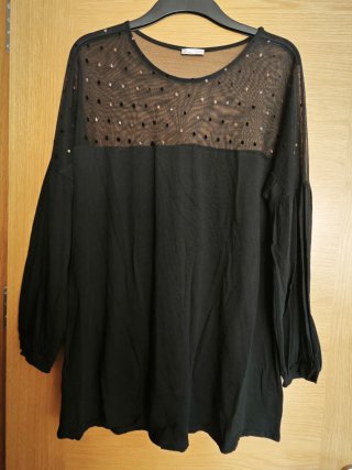 Camiseta Oversize Negra Zara Talla L