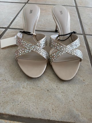 Sandalias Zara Tacon Brillantes