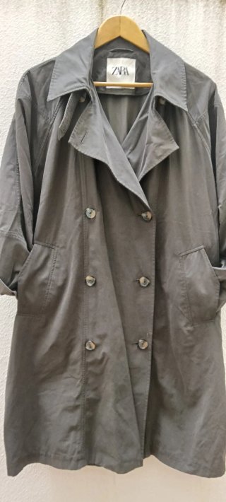 Gabardina Zara Gris Mujer