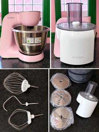 Robot de cocina amasadora Bosch rosa