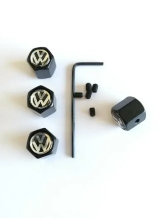 Tapones válvulas VW Volkswagen negros antirrobo