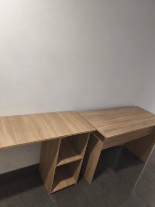 Escritorio de esquina madera y plástico