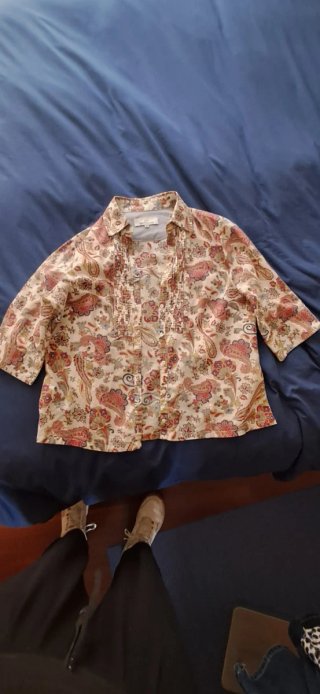 Camisa Estampada Manga Tres Cuartos