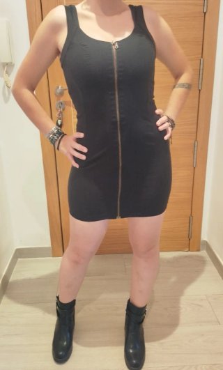 Vestido Rockero Negro con Cremallera solidario