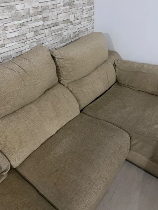 Sofá chaise longue 3 plazas beige