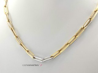 cadena oro 18k con circonita 30cm
