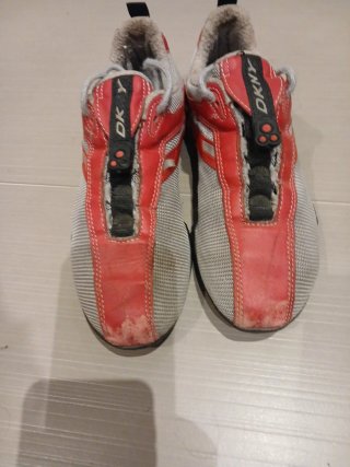 Zapatillas DKNY grises y rojas