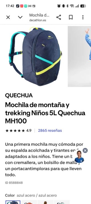 Mochila Quechua MH100 5L