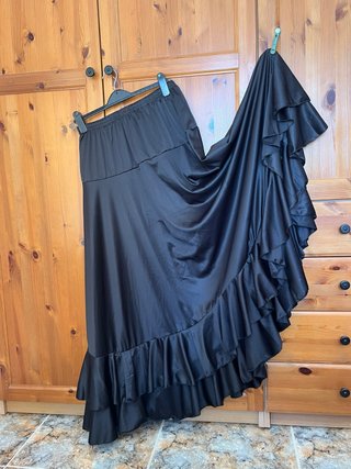 Falda Flamenco Negra Volantes Talla 2XL
