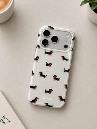 Cover iPhone 18 Pro con design bassotto