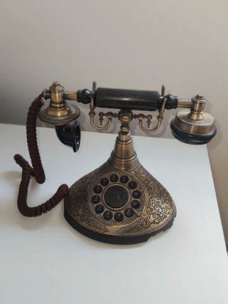 Teléfono Vintage Labrado Dorado