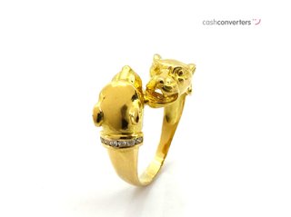 anillo oro 18k con piedra con circonita