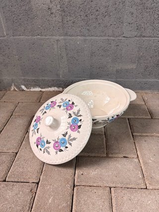 Zuppiera Vintage Ceramica Decorata Fiori