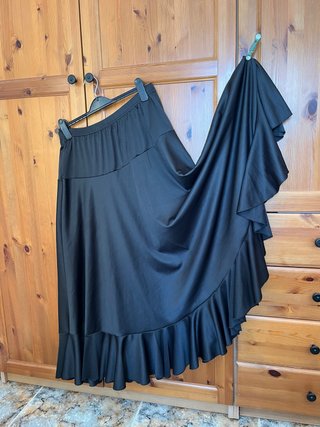 Falda Flamenco Negra Volante Talla XL