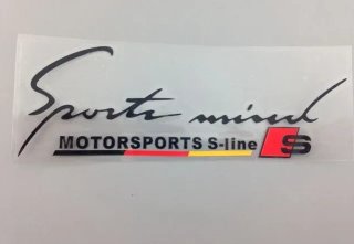 Pegatina sport mind letras negro S-line