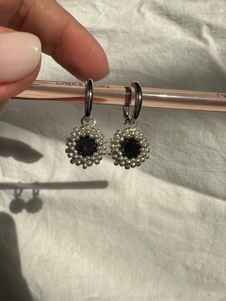 Orecchini Eclà argento e nero