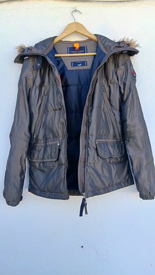 Plumífero Marie Lund gris oscuro plumas Talla 42