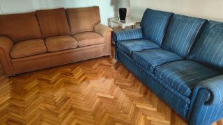 Conjunto 2 sofás tela 3 plazas