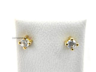 pendientes oro 18k con piedra con diamante