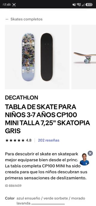Skateboard Decathlon CP100 Mini 7,25