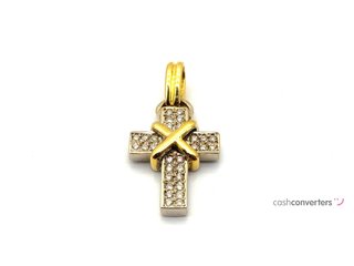 crucifijo oro 18k con piedra con diamante