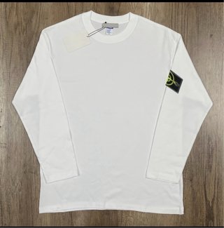 Camiseta Stone Island Blanca Manga Larga