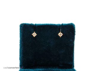 pendientes oro 18k con piedra con diamante