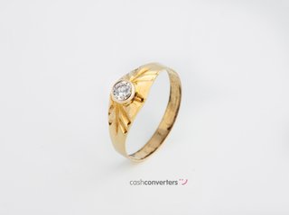 sello oro 18k con piedra con circonita