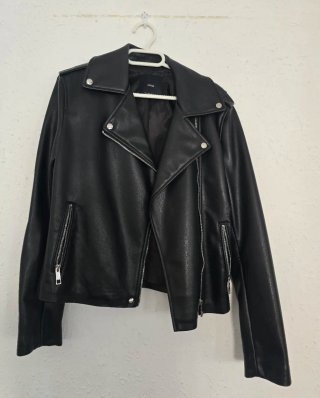 Chaqueta Biker Negra Mango Talla S