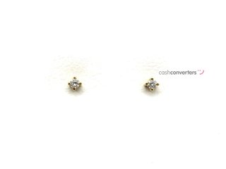 pendientes oro 18k con piedra con diamante