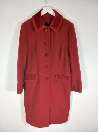 Abrigo largo 80% lana Nominal  burdeos talla 46 xl