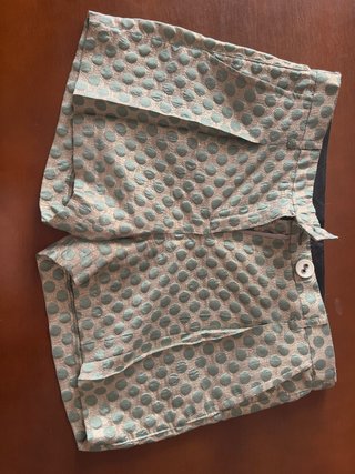 Bermudas Mujer Doradas con Lunares Verdes