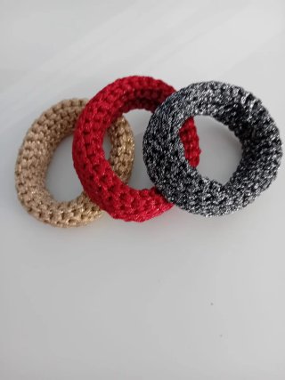 3 Pulseras Crochet Lurex