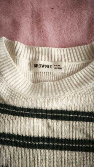 Jersey de punto Brownie rayas blanco y negro, XS