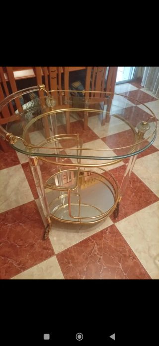 Camarera de Cristal y Metal Dorado