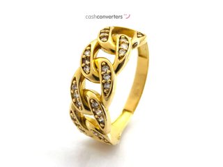 sortija oro 18k con piedra con circonita