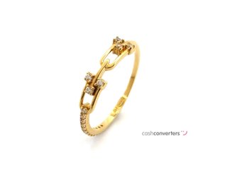 sortija oro 18k con piedra con circonita