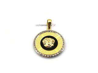 colgante oro 18k con piedra con circonita,onix
