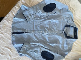 Camisa Boledi Azul con Coderas Entallada